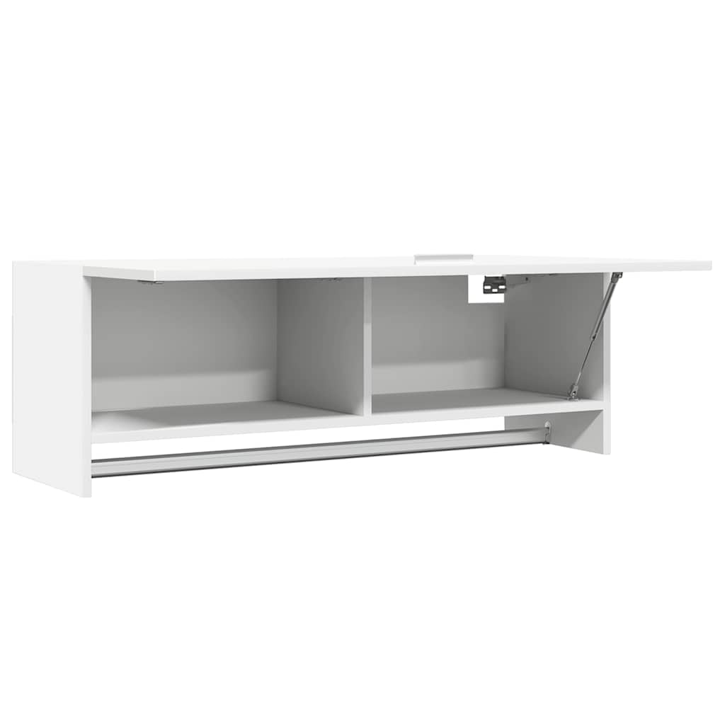 garderobeskab 100x32,5x35 cm konstrueret træ hvid
