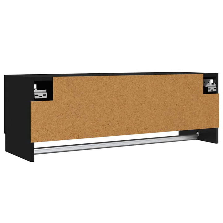 garderobeskab 100x32,5x35 cm konstrueret træ sort