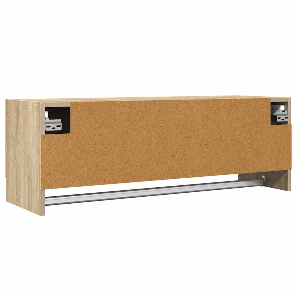 garderobeskab 100x32,5x35 cm konstrueret træ sonoma-eg