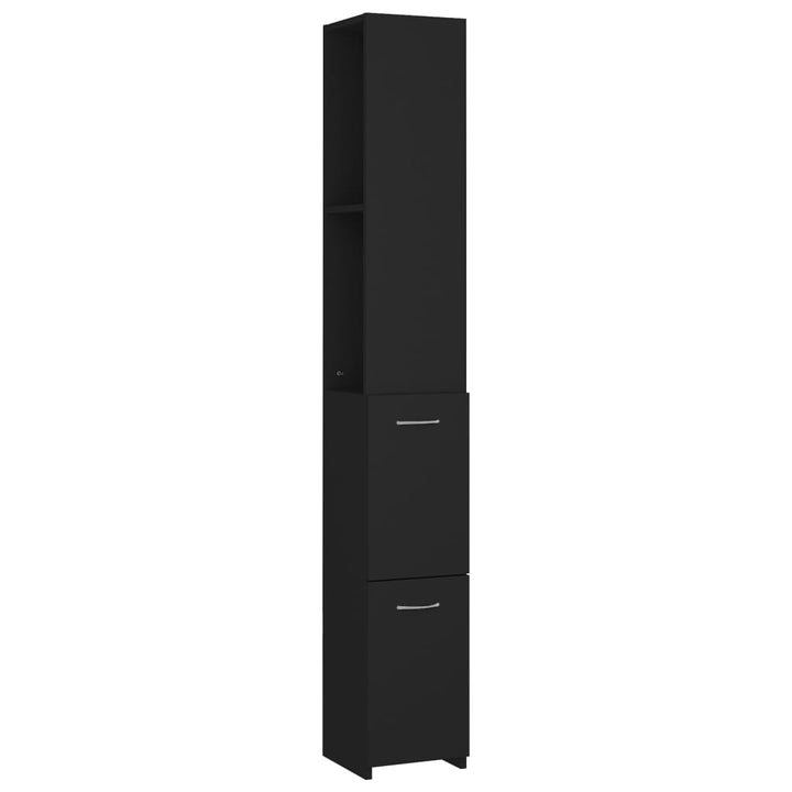 badeværelsesskab 25x26,5x170 cm konstrueret træ sort