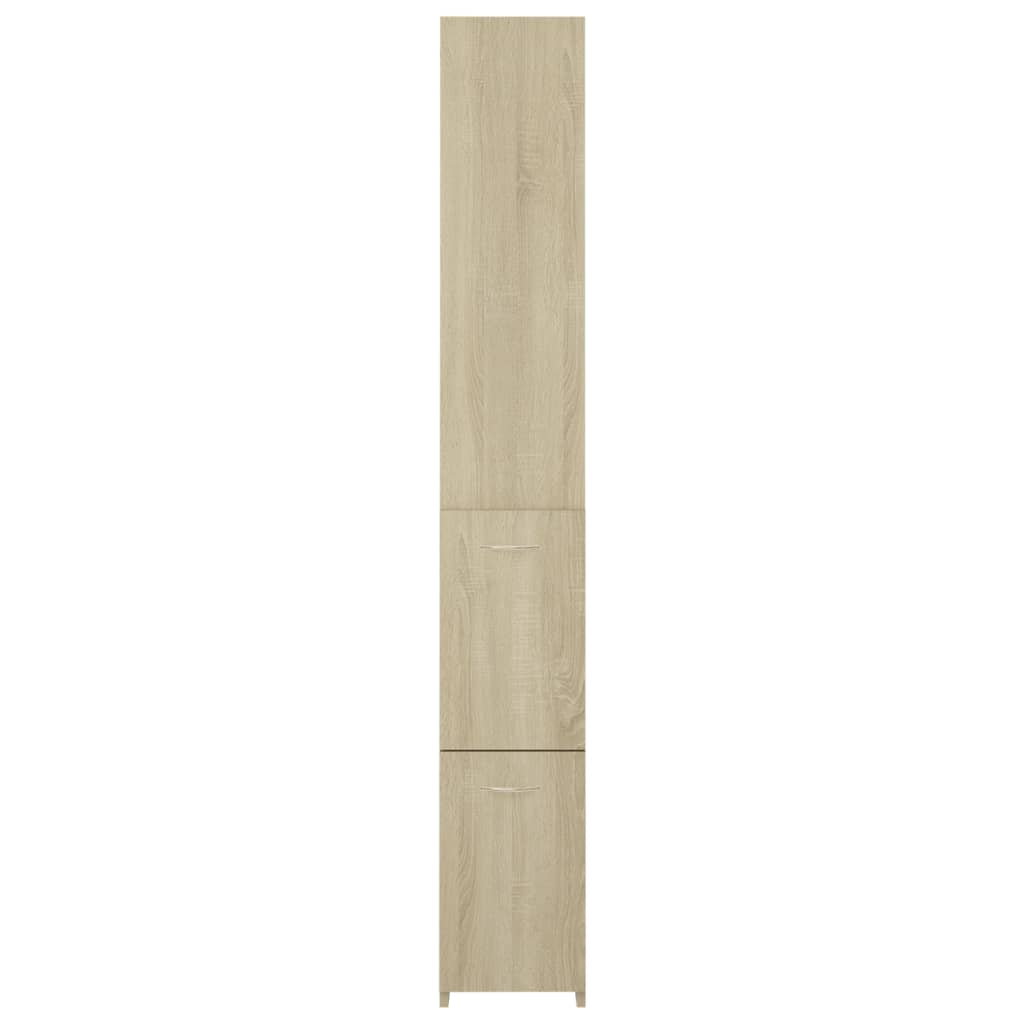 badeværelsesskab 25x26,5x170 cm konstrueret træ sonoma-eg
