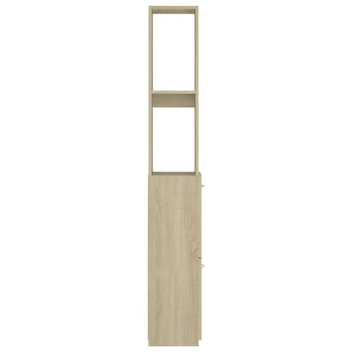 badeværelsesskab 25x26,5x170 cm konstrueret træ sonoma-eg