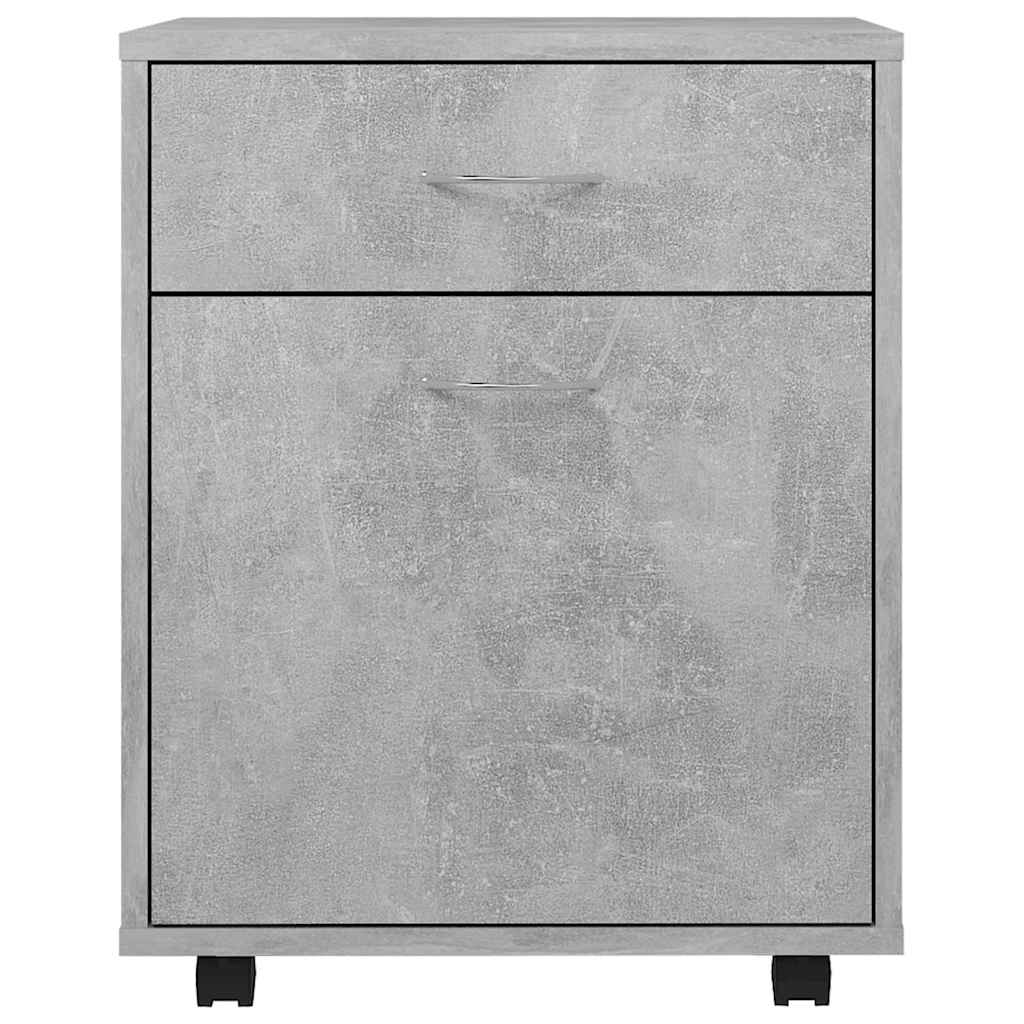 rulleskab 45x38x54 cm konstrueret træ betongrå