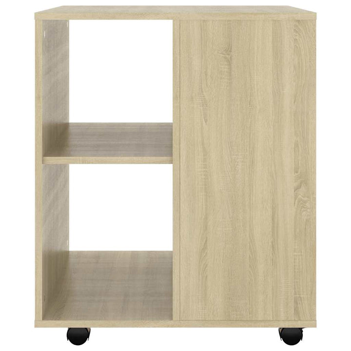 skab med hjul 60x53x72 cm konstrueret træ sonoma-eg