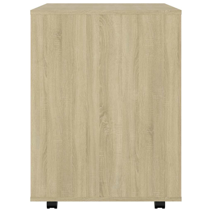 skab med hjul 60x53x72 cm konstrueret træ sonoma-eg