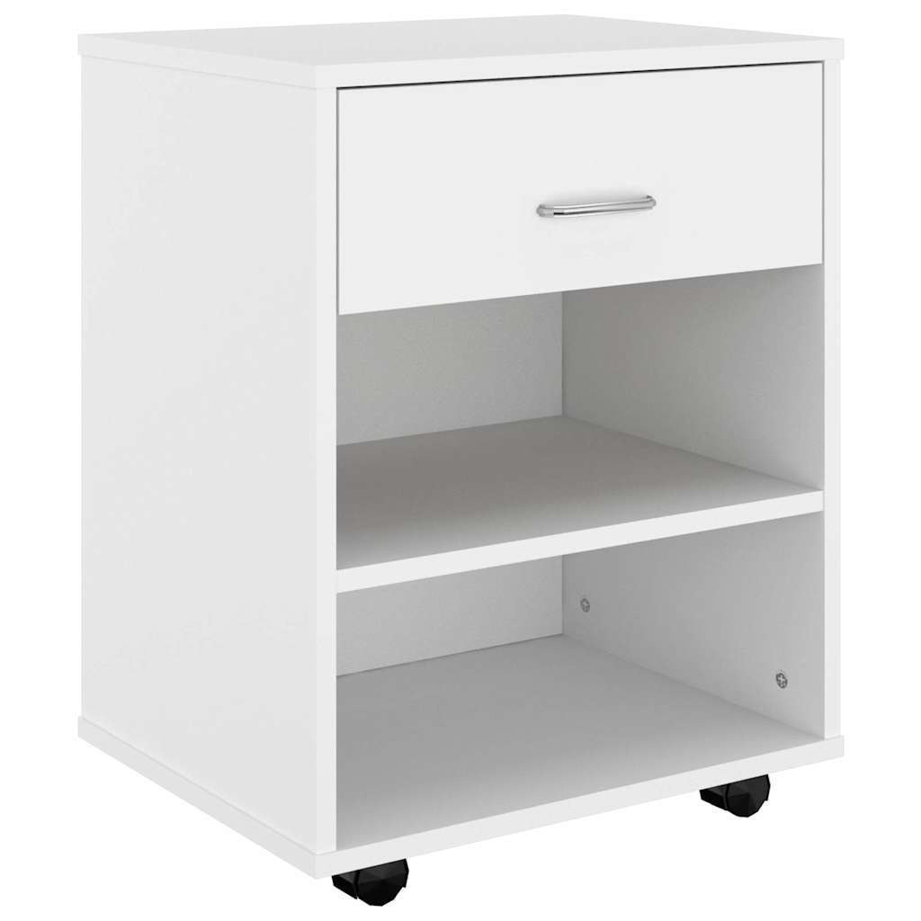 rulleskab 46x36x59 cm konstrueret træ hvid