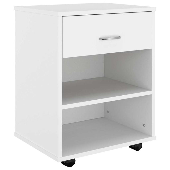 rulleskab 46x36x59 cm konstrueret træ hvid