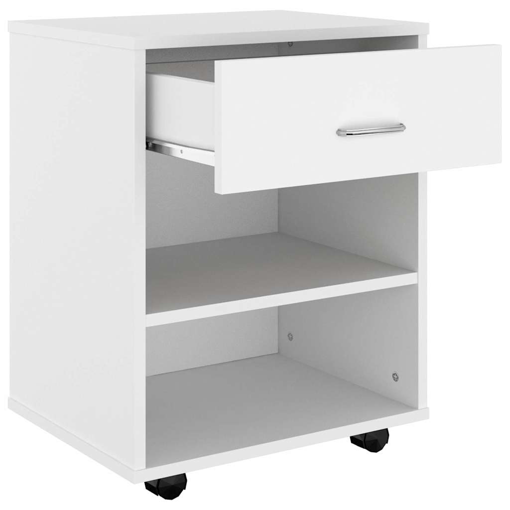 rulleskab 46x36x59 cm konstrueret træ hvid