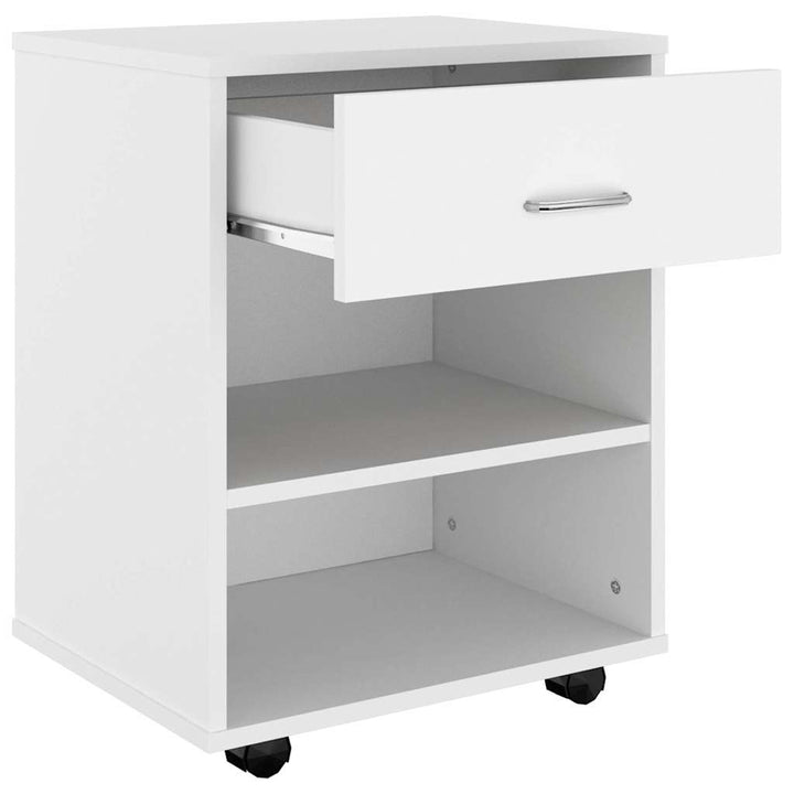rulleskab 46x36x59 cm konstrueret træ hvid