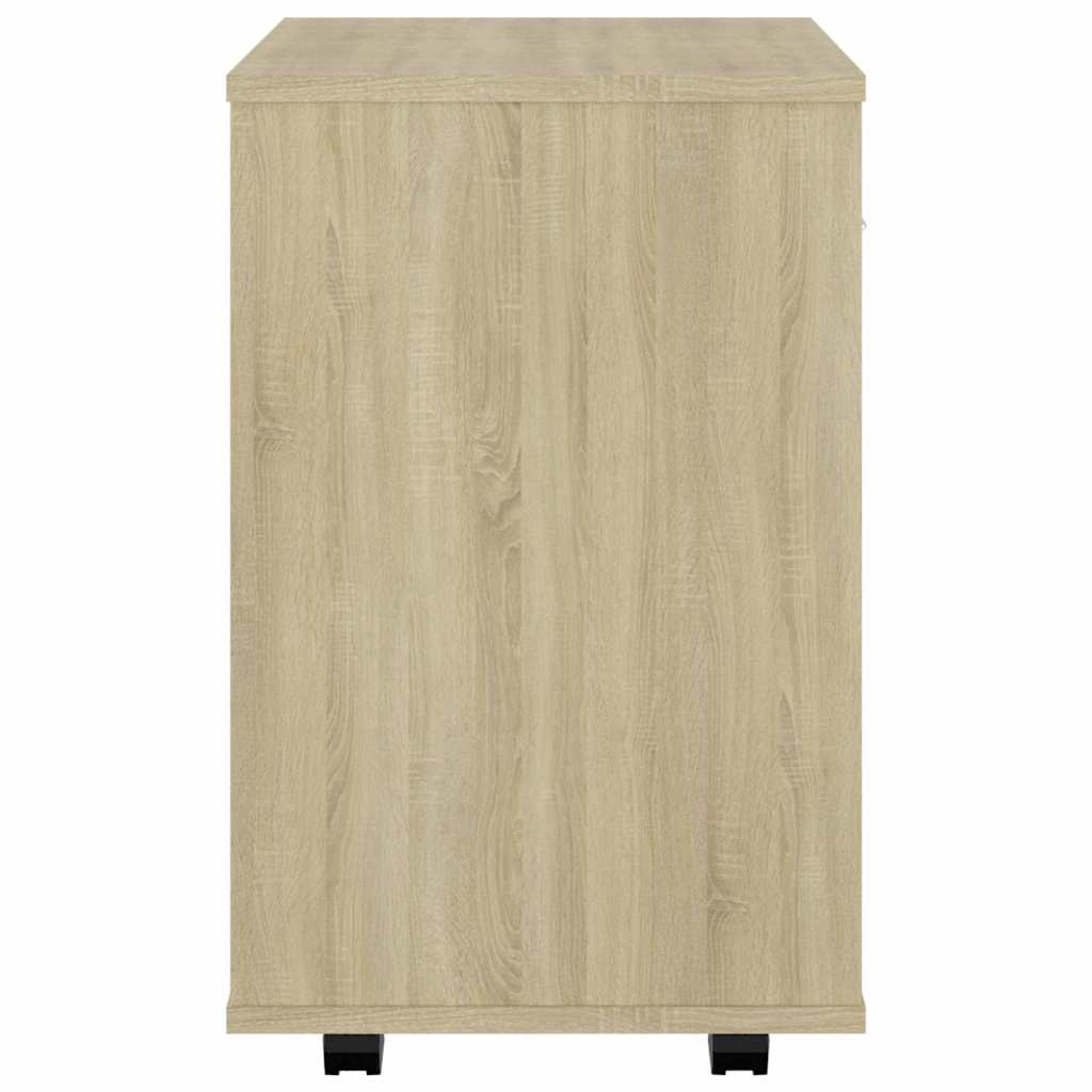 skab med hjul 46x36x59 cm konstrueret træ sonoma-eg