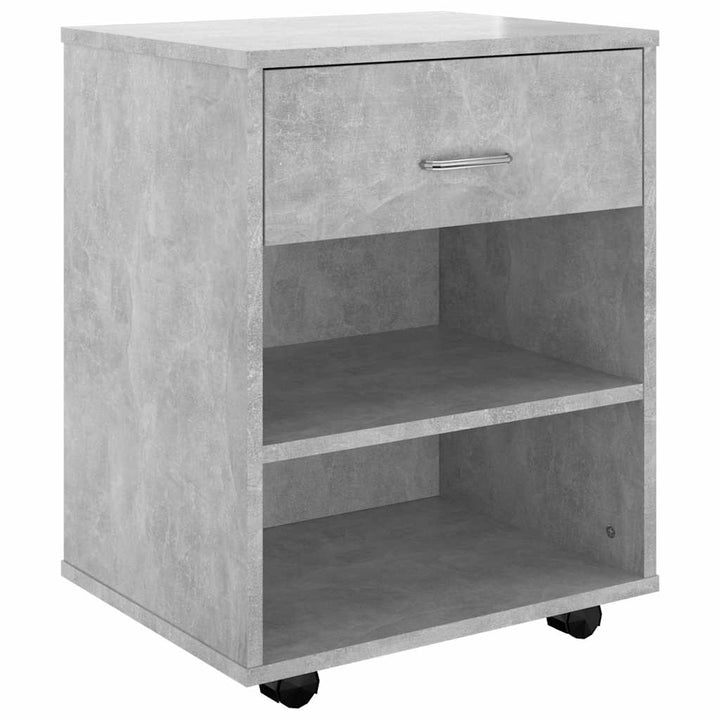 rulleskab 46x36x59 cm konstrueret træ betongrå