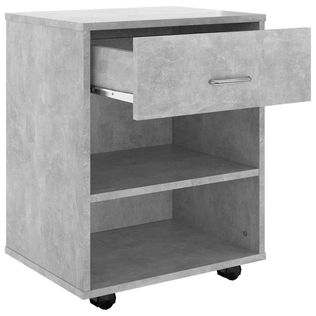 rulleskab 46x36x59 cm konstrueret træ betongrå
