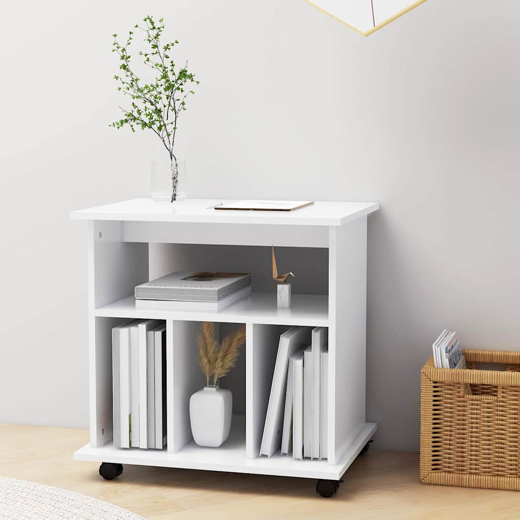rulleskab 60x45x60 cm konstrueret træ hvid
