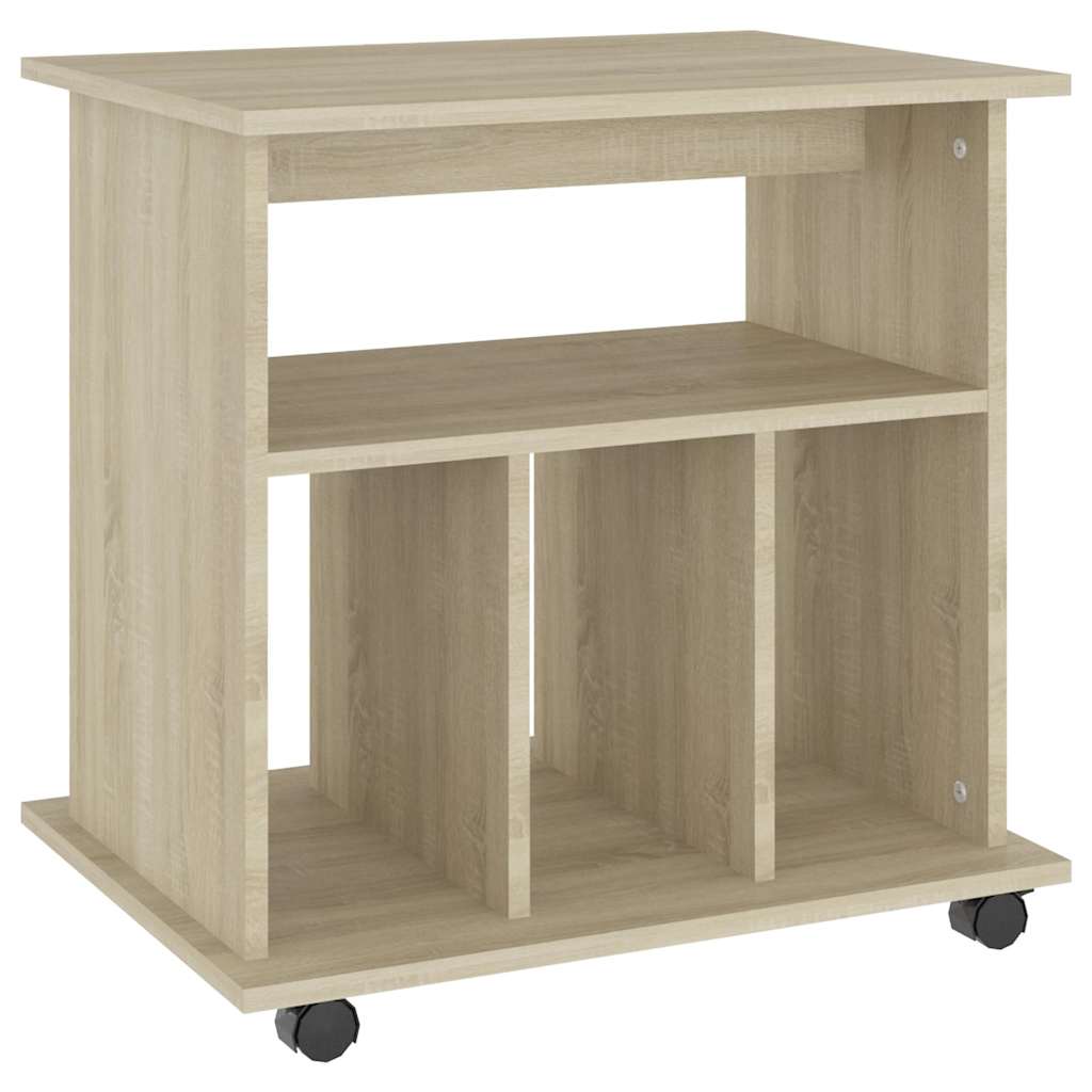 skab med hjul 60x45x60 cm konstrueret træ sonoma-eg