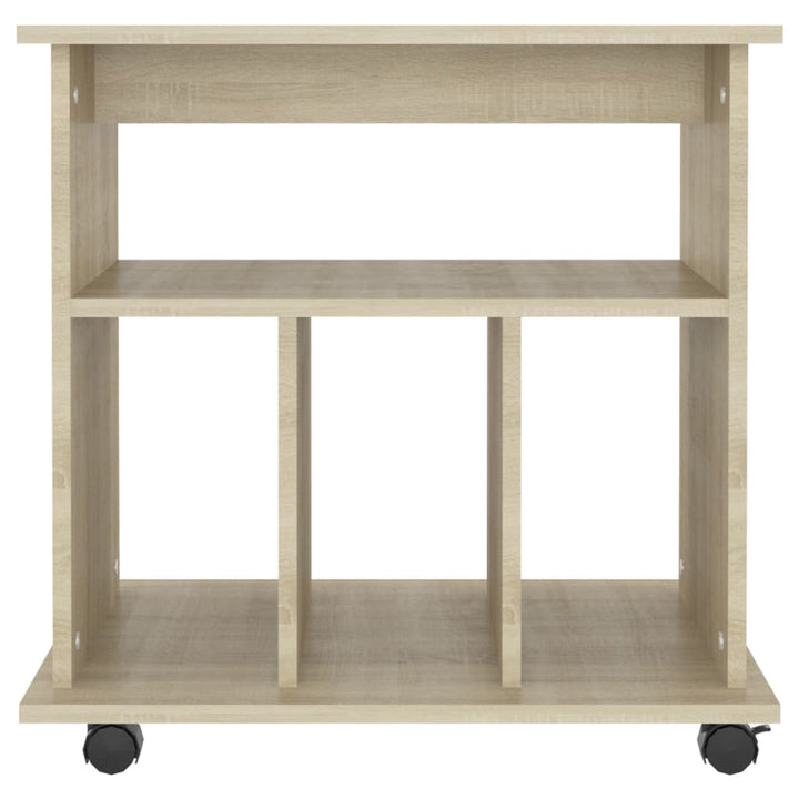 skab med hjul 60x45x60 cm konstrueret træ sonoma-eg