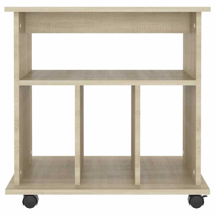 skab med hjul 60x45x60 cm konstrueret træ sonoma-eg