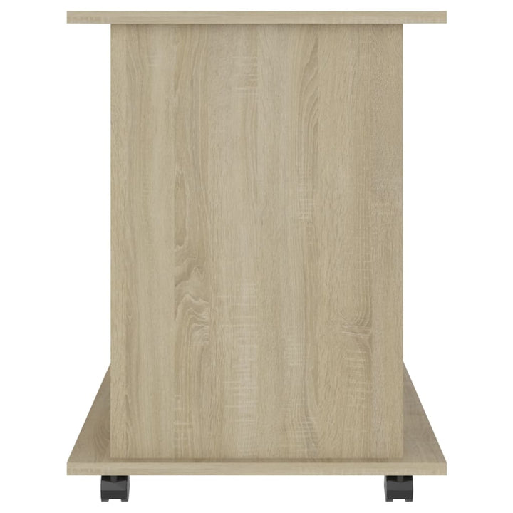 skab med hjul 60x45x60 cm konstrueret træ sonoma-eg