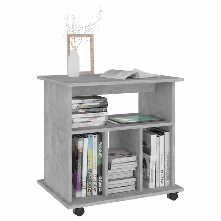 rulleskab 60x45x60 cm konstrueret træ betongrå