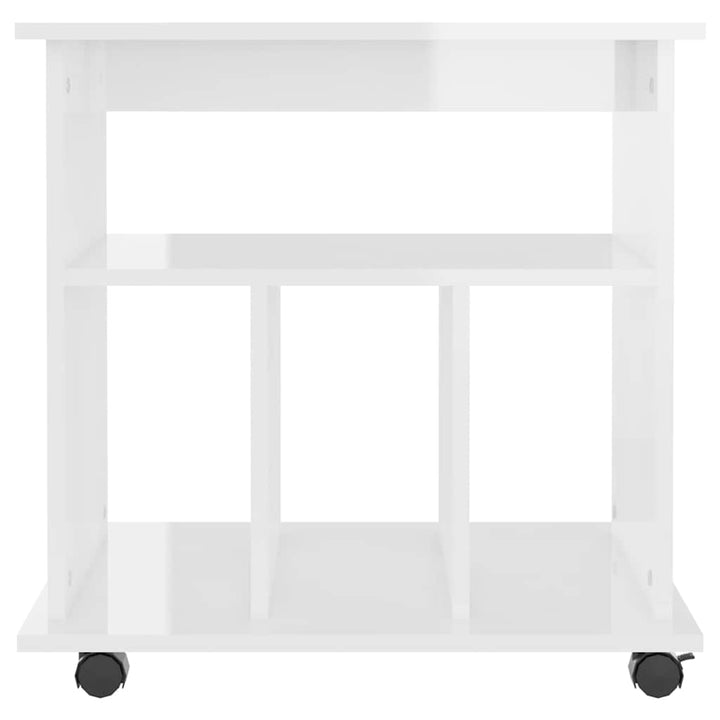 rulleskab 60x45x60 cm konstrueret træ hvid højglans