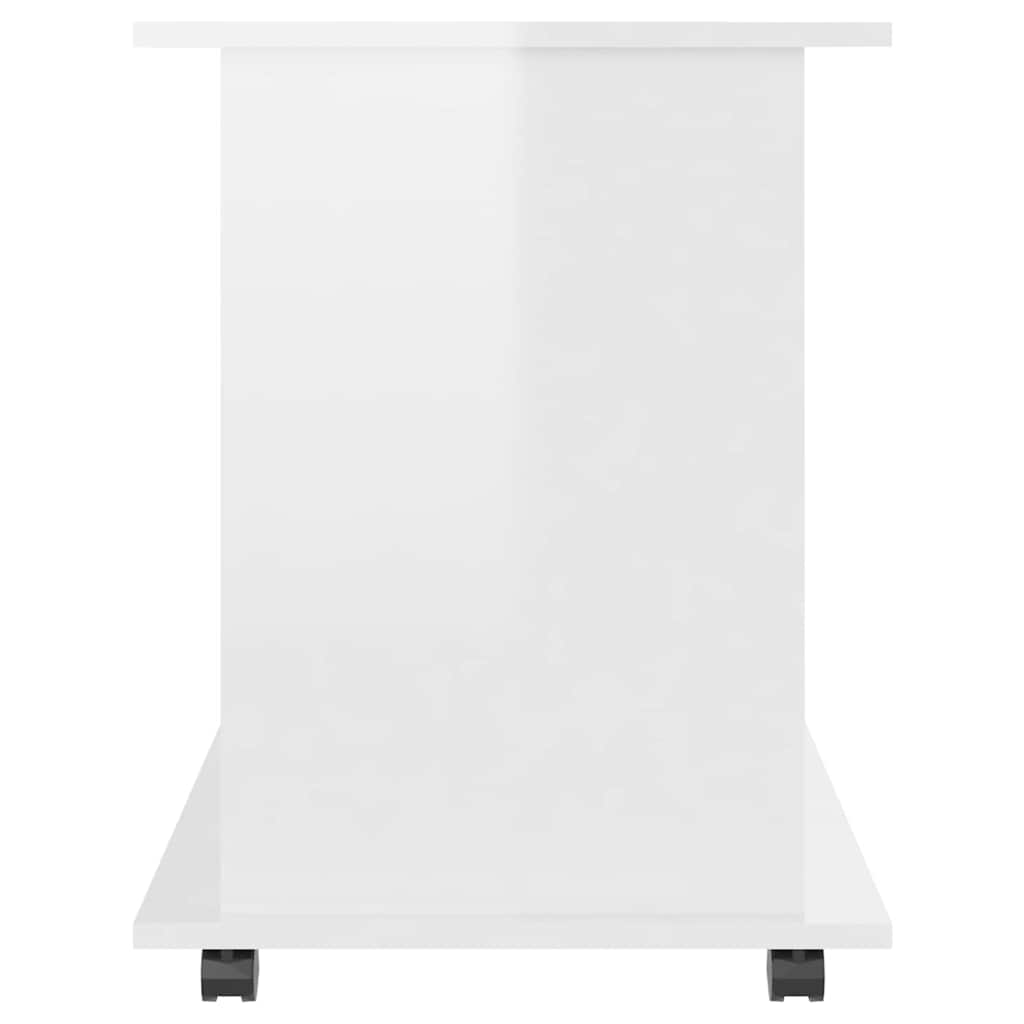 rulleskab 60x45x60 cm konstrueret træ hvid højglans