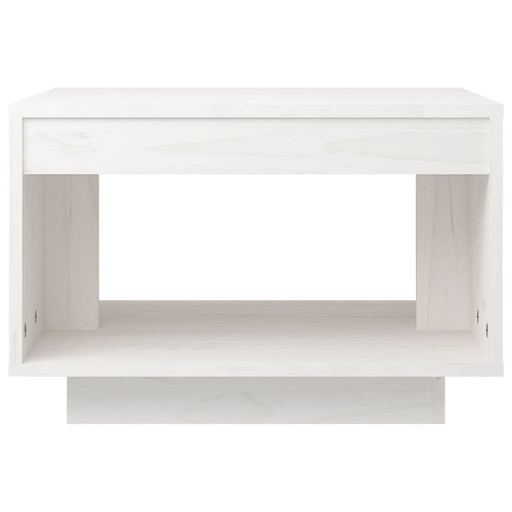 sofabord 50x50x33,5 cm massivt fyrretræ hvid