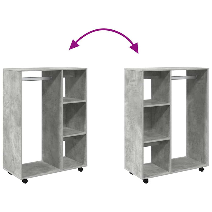 klædeskab 80x40x110 cm konstrueret træ betongrå