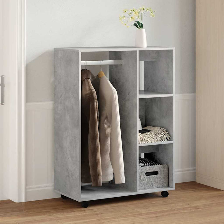 klædeskab 80x40x110 cm konstrueret træ betongrå