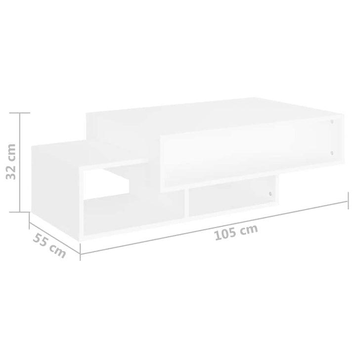 sofabord 105x55x32 cm konstrueret træ hvid