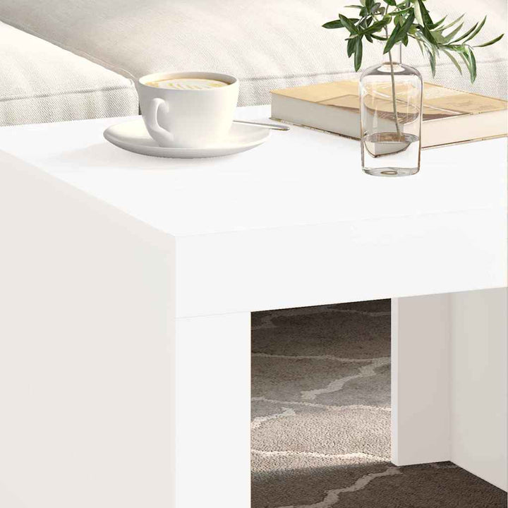 sofabord 50x50x35 cm konstrueret træ hvid