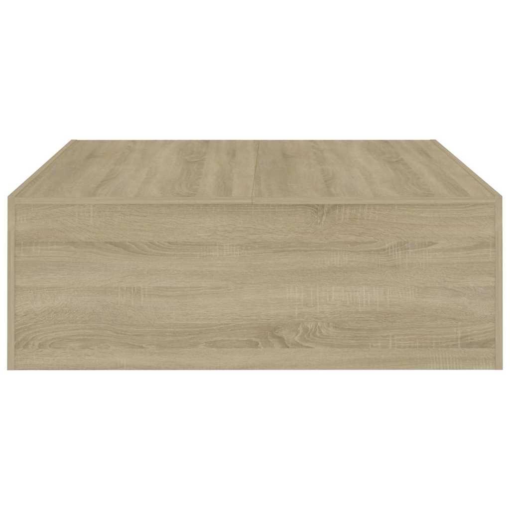 sofabord 100x100x35 cm konstrueret træ røget egetræsfarve