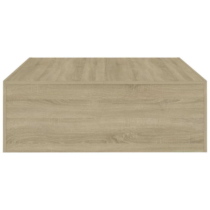 sofabord 100x100x35 cm konstrueret træ røget egetræsfarve