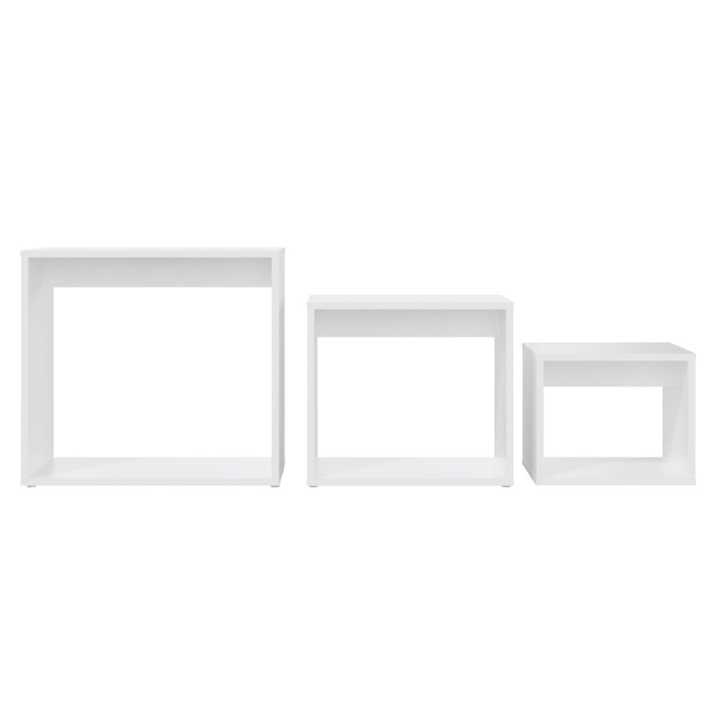 indskudsborde 3 stk. konstrueret træ hvid