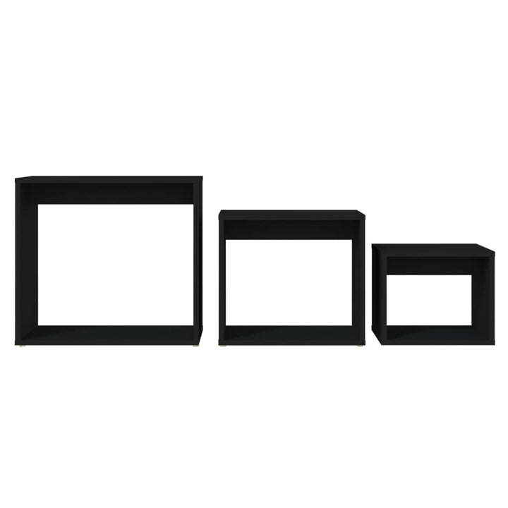 indskudsborde 3 stk. konstrueret træ sort