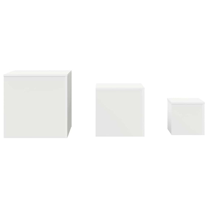 sideborde 3 stk. hvidt konstrueret træ