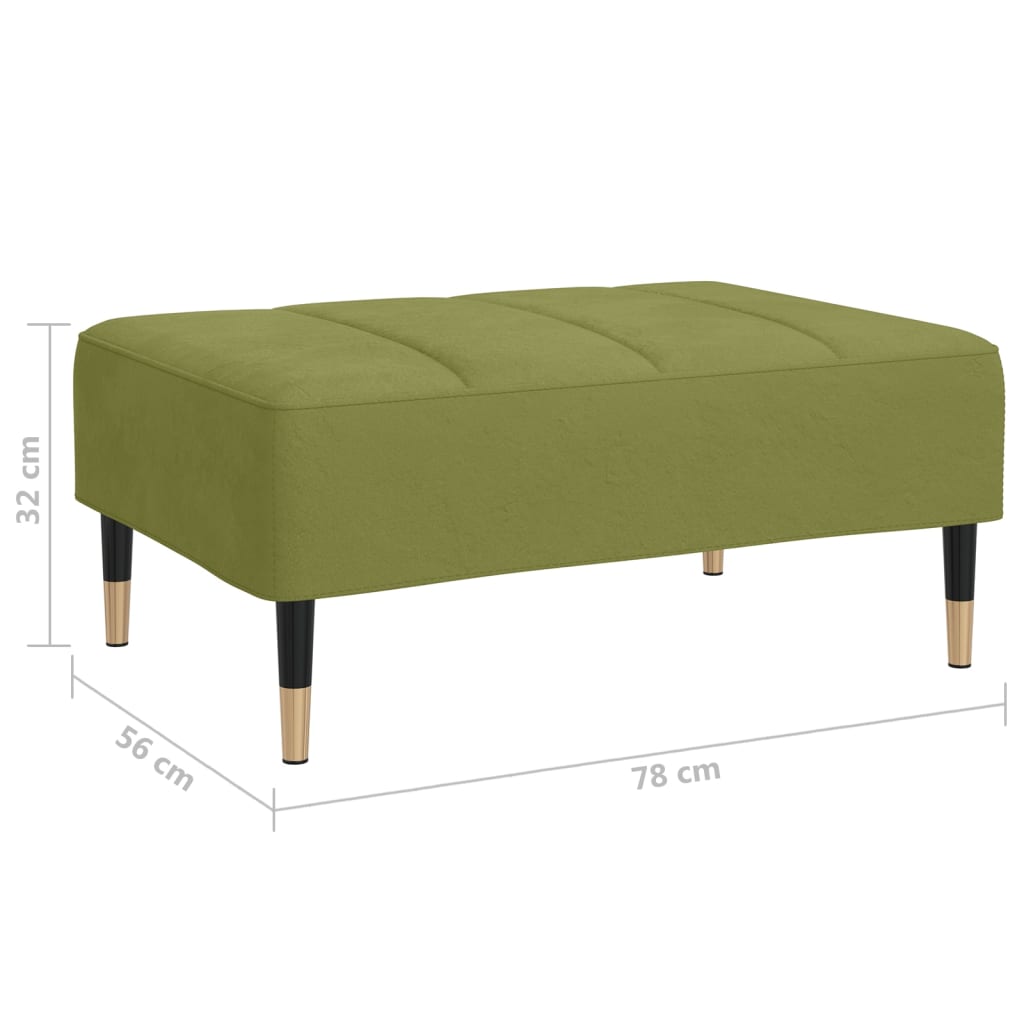 fodskammel 78x56x32 cm fløjl lysegrøn