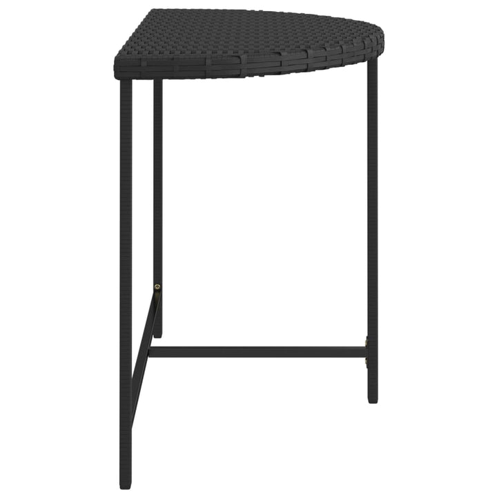 havebord 100x50x75 cm polyrattan sort