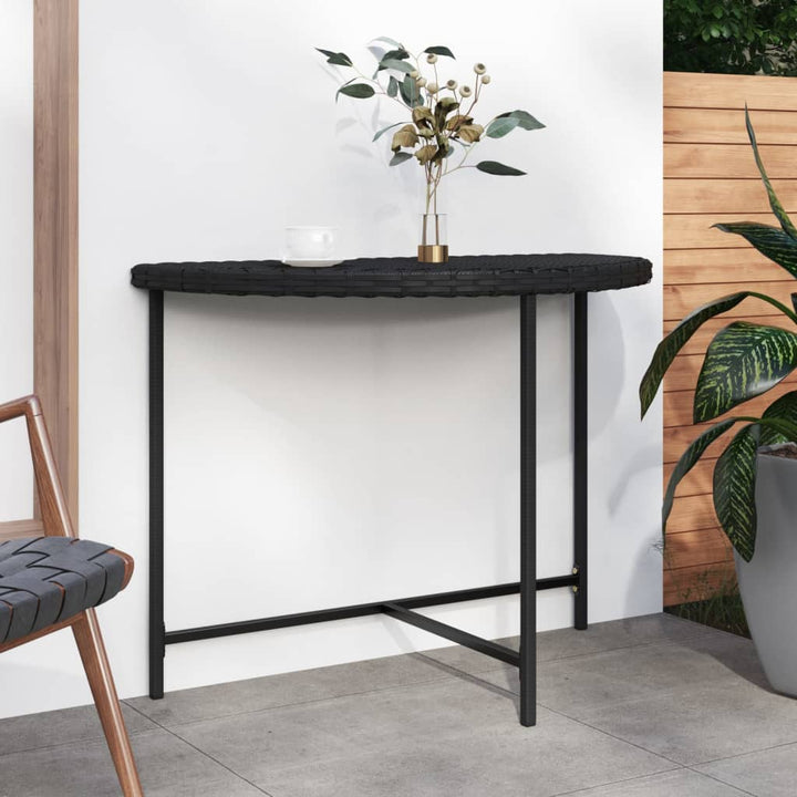 havebord 100x50x75 cm polyrattan sort