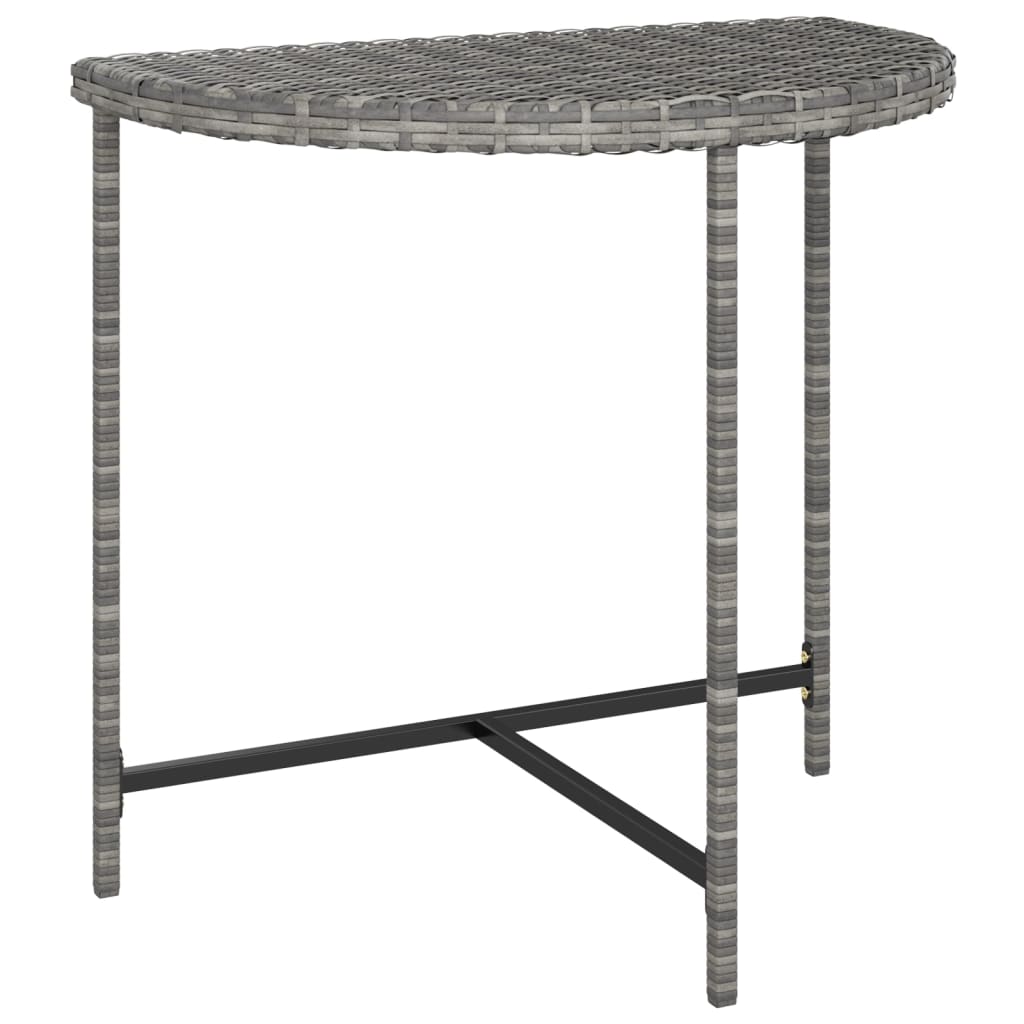 havebord 80x50x75 cm polyrattan grå