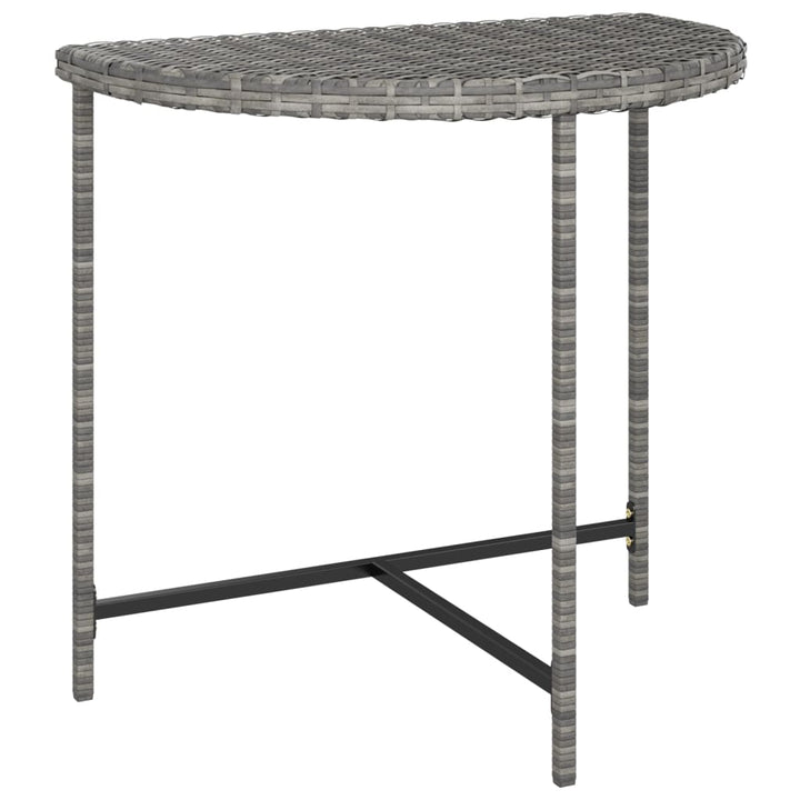 havebord 80x50x75 cm polyrattan grå
