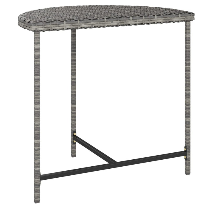havebord 80x50x75 cm polyrattan grå