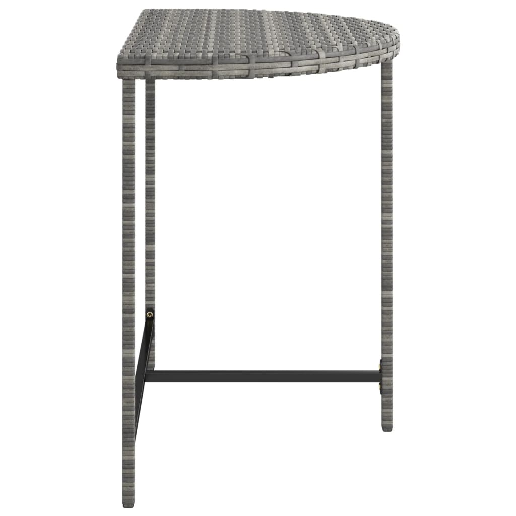 havebord 80x50x75 cm polyrattan grå
