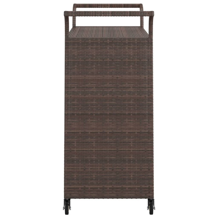 barvogn med skuffe 100x45x97 cm polyrattan brun