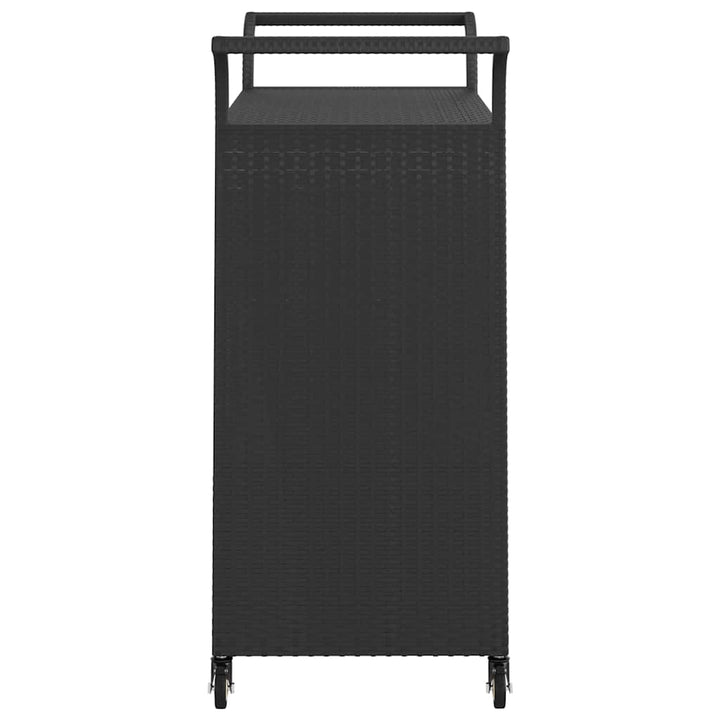 barvogn med skuffe 100x45x97 cm polyrattan sort