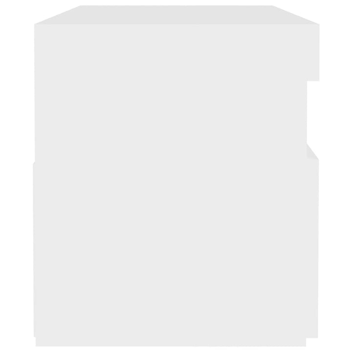 sengebord med LED-lys 2 stk. 60x35x40 cm konstrueret træ hvid
