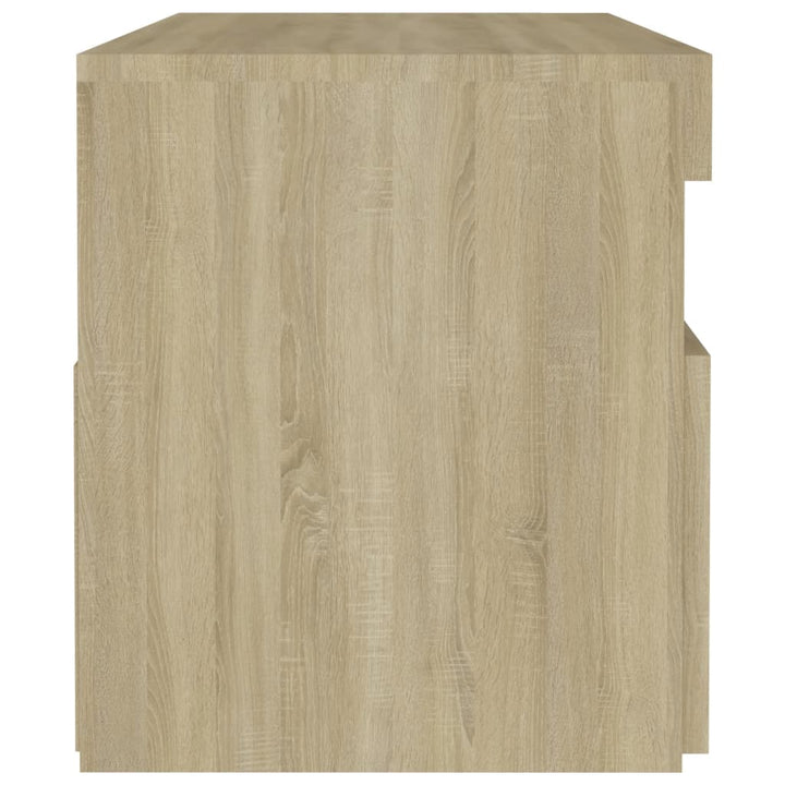 sengebord med LED-lys 2 stk. 60x35x40 cm sonoma-eg