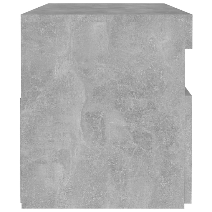 sengebord med LED-lys 2 stk. 60x35x40 cm betongrå