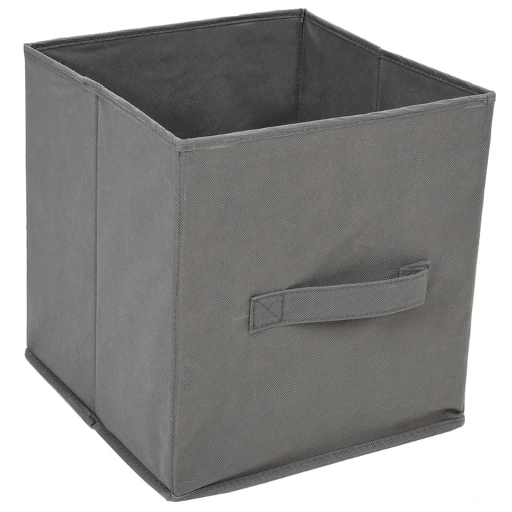opbevaringsskab med 3 stofkurve 34x34x101 cm stål grå