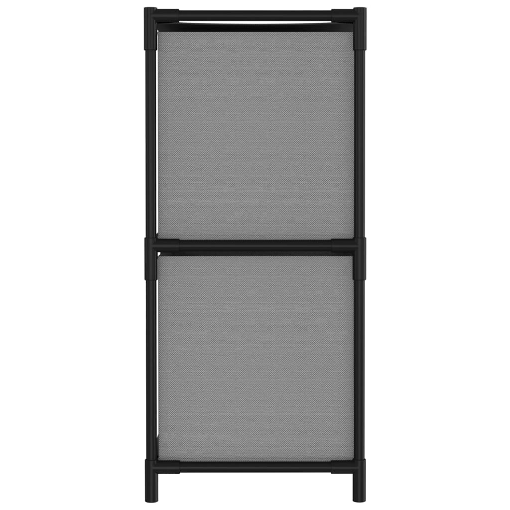 opbevaringsreol med 4 stofkurve 63x30x71 cm stål grå