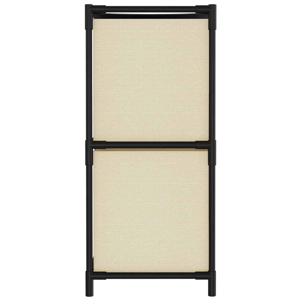 opbevaringsreol med 4 stofkurve 63x30x71 cm stål cremefarvet