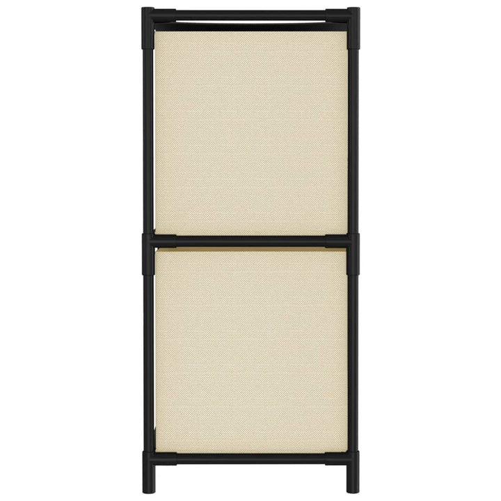 opbevaringsreol med 4 stofkurve 63x30x71 cm stål cremefarvet